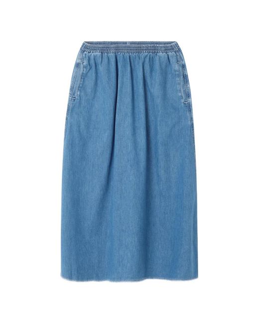 American Vintage Izeway Rok Met Elastische Taille in het Blue