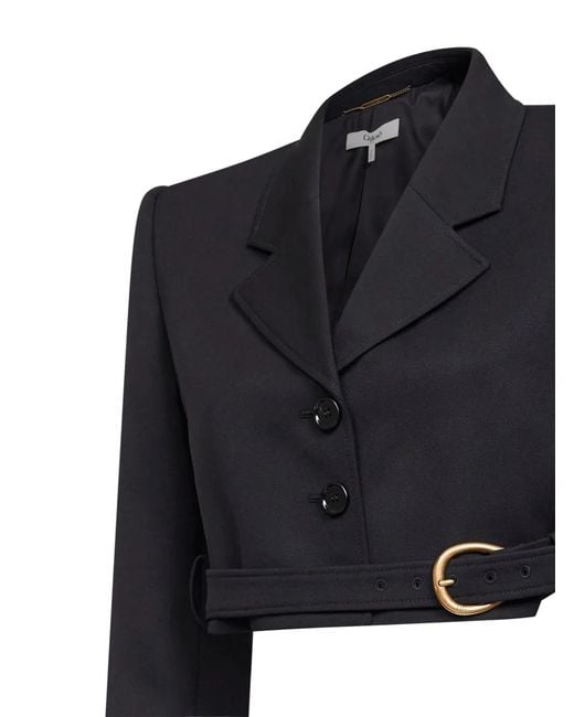 Chloé Black Lapel Belt Jacket