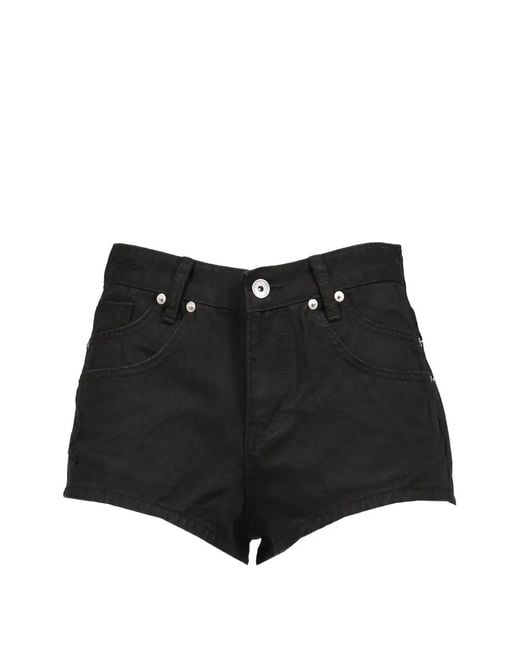 BOHEMSEO Black Distressed Double-Pocket Mini Shorts