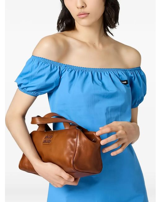 Miu Miu Blue Short Boat Neck Mc Dress
