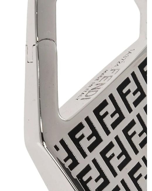Fendi White Monogram Earrings for men