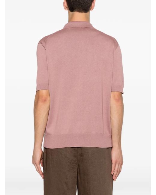 Piacenza Cashmere Pink Geometric-Detail Shirt for men