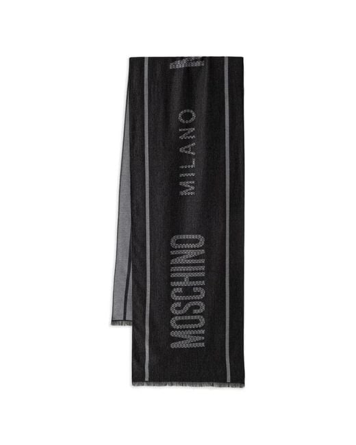 Sciarpa Con Frange di Moschino in Black da Uomo
