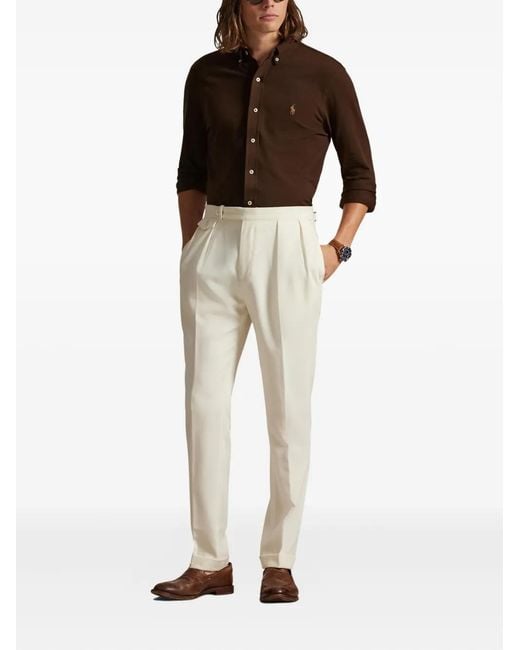 Polo Ralph Lauren Brown Logo-Detail Long-Sleeve Shirt for men