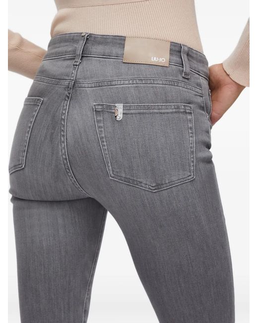 Liu Jo Gray Five-Pocket High-Rise Bootcut Jeans