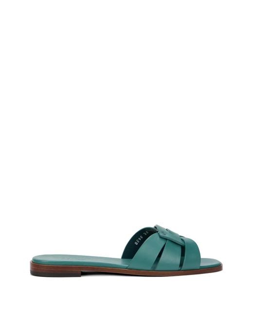 Doucal's Green Interwoven Leather Sandals