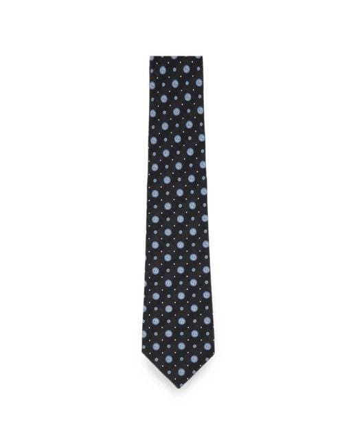 Giorgio Armani White Logo-Print Polka-Dot Tie for men