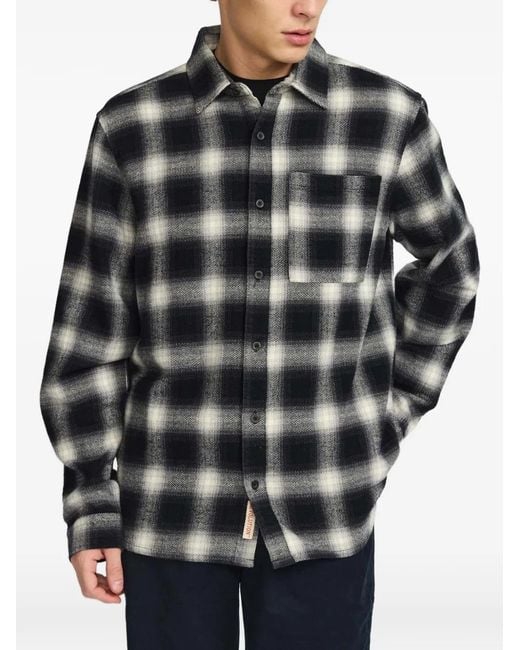 Revolution Black Check-Pattern Shirt for men