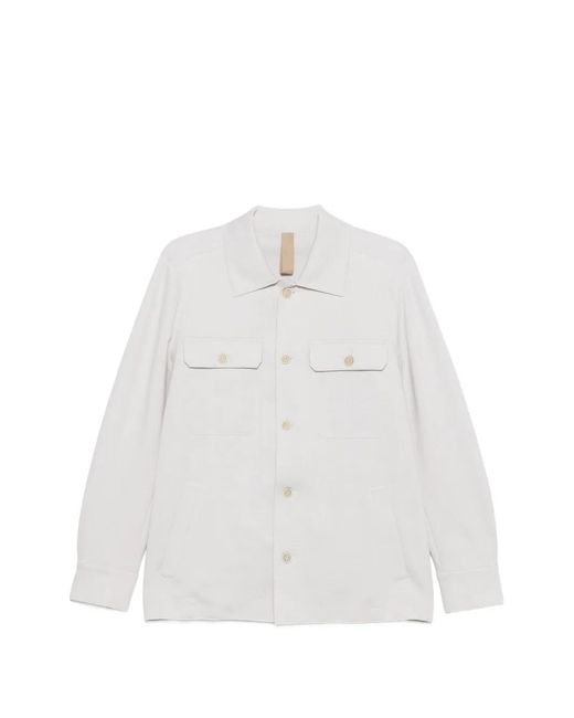 Eleventy White Buttoned Shirt Jacket for men