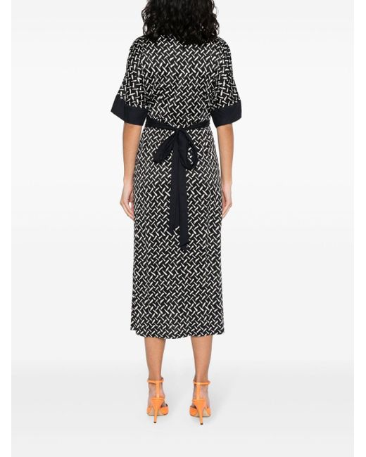 Diane von Furstenberg Black Dorothea Abstract-print Dress