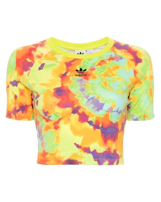 Adidas タイダイ クロップドtシャツ Yellow