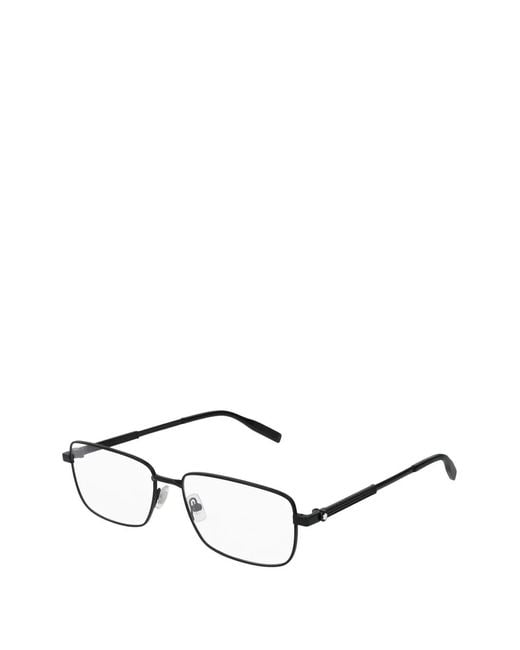 Montblanc White Rectangle-Frame Glasses