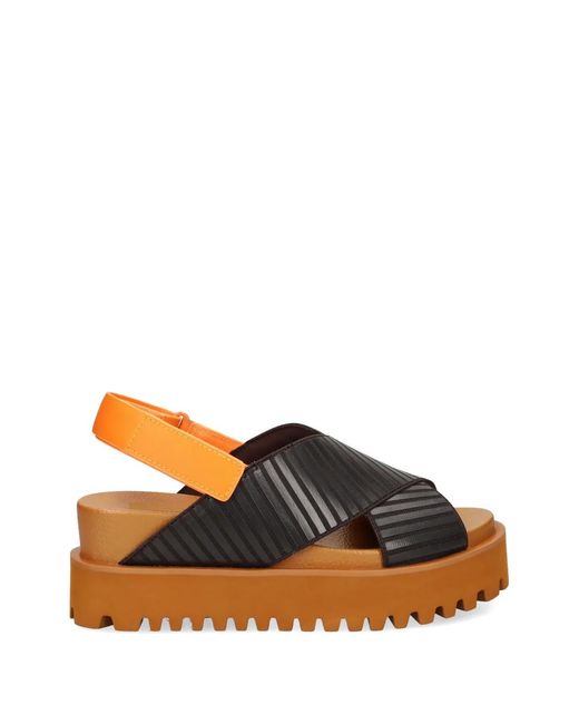 United Nude Orange Rico X Sandal Striped Crossover-Strap Sandals