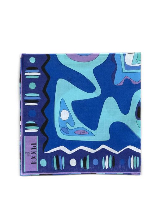 Emilio Pucci Blue Angoli-Print Scarf