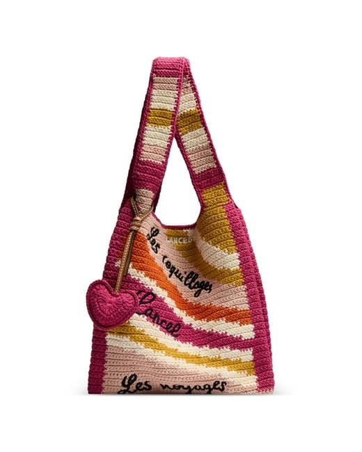 Lancel Red Summer Mania Tote Bag
