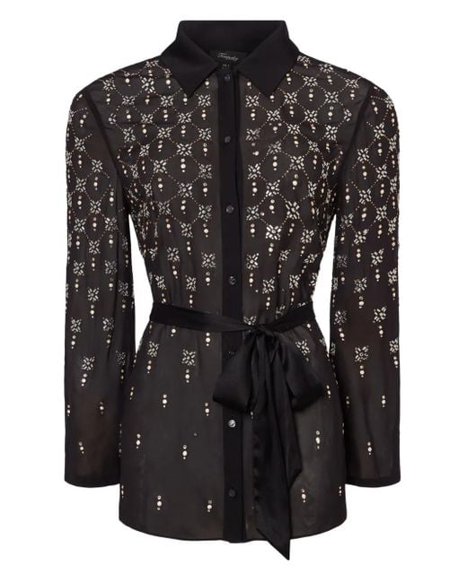 Temperley London ビーズトリム シャツ Black