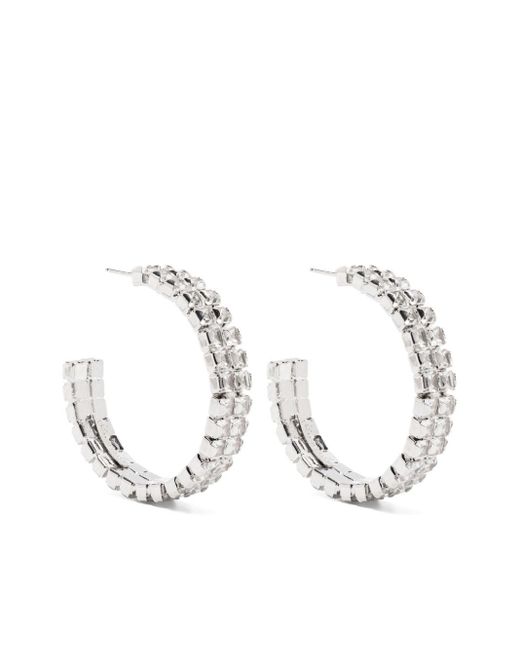 Rosantica White Crystal-embellished Hoop Earrings