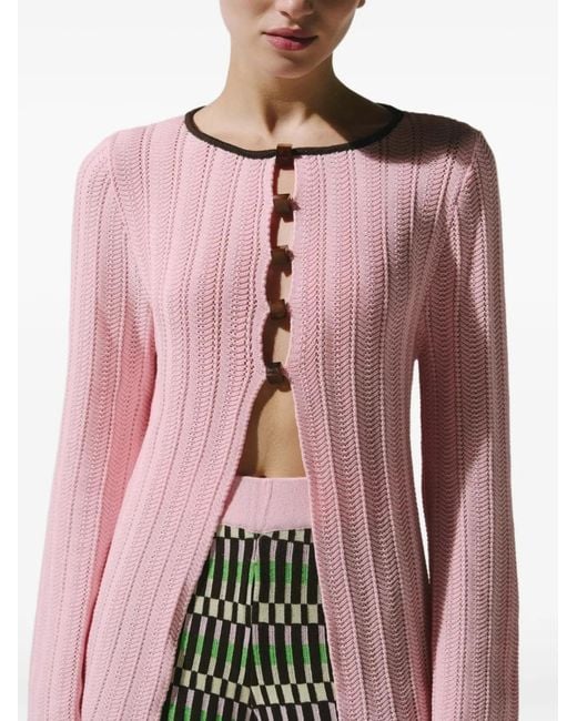 Baobab Pink Corsica Resin-Embellished Bell-Sleeve Top