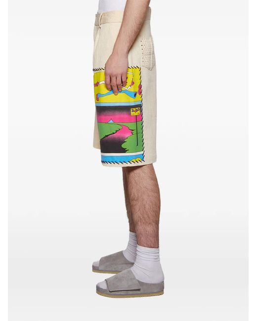 The Elder Statesman White Buttoned Shorts for men