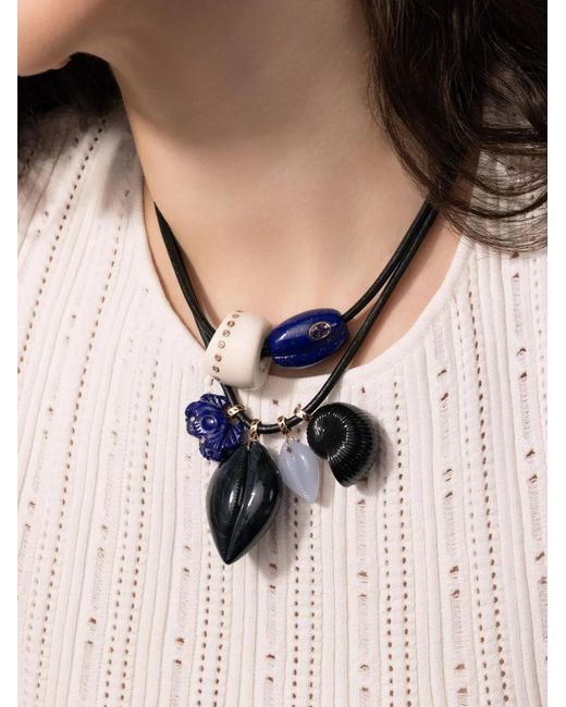 Dezso by Sara Beltran Black 18K Rose Tiger Eye Pendant