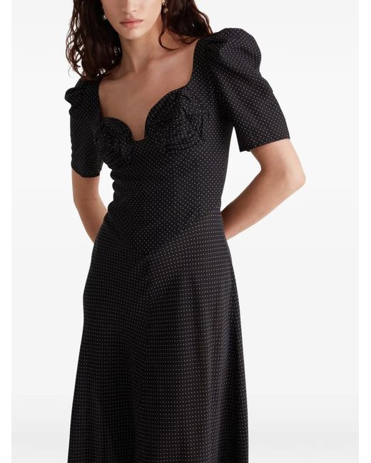 Violante Nessi Black Baccarat Couture Sleeve Polka Dot Dress