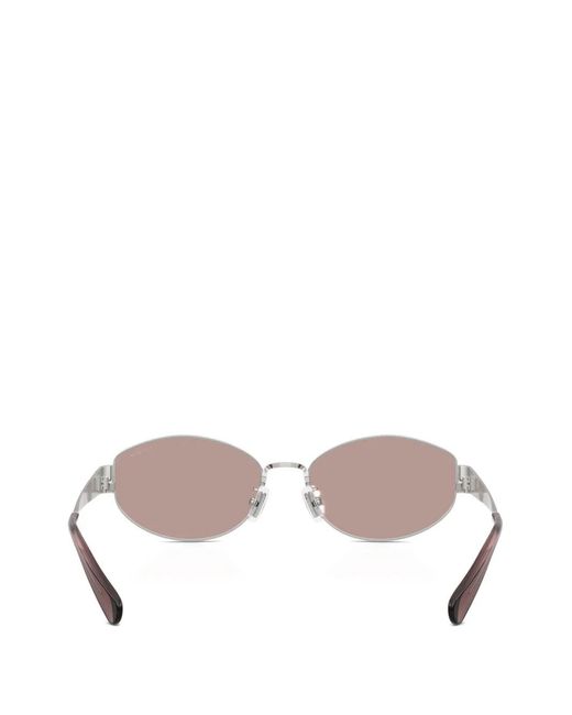 COACH Pink Oval-Frame Sunglasses