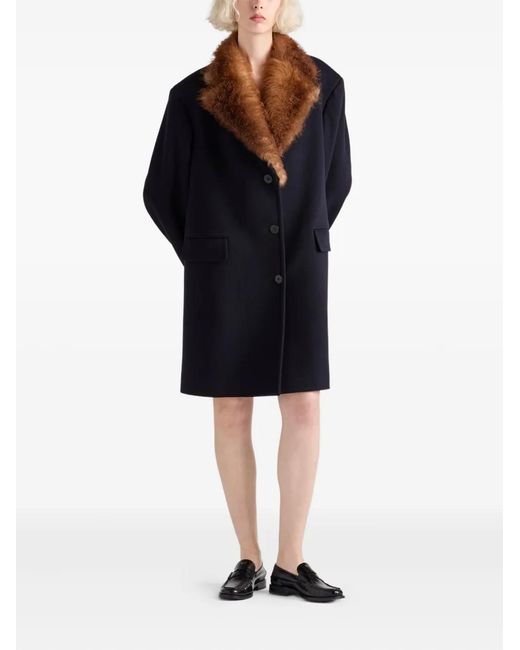 Prada Blue Single-Breasted Cloth Coat