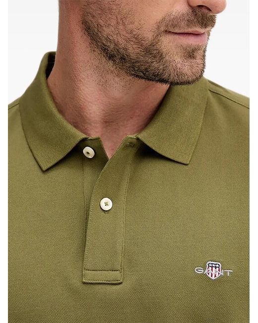 Gant Green Polo À Manches Longues for men