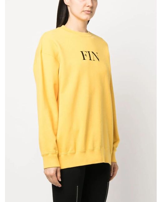 Undercover Yellow Graphic-Print Cotton Sweatshirt
