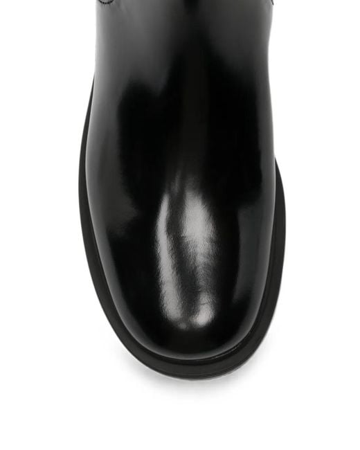 Prada Black Logo-Plaque Chelsea Boots