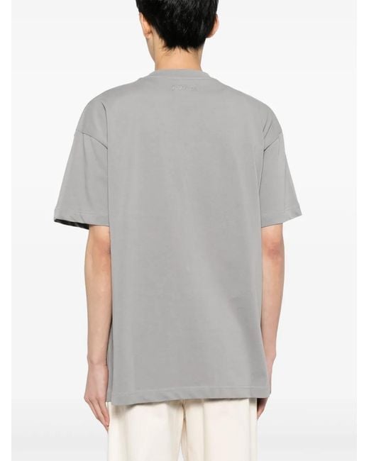 flâneur Gray Logo-Print Cotton T-Shirt for men