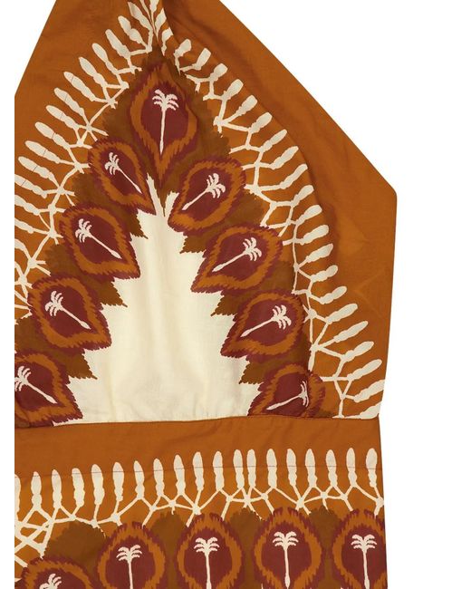 Johanna Ortiz Brown Sun Traveller One-Shoulder Printed Mini Dress