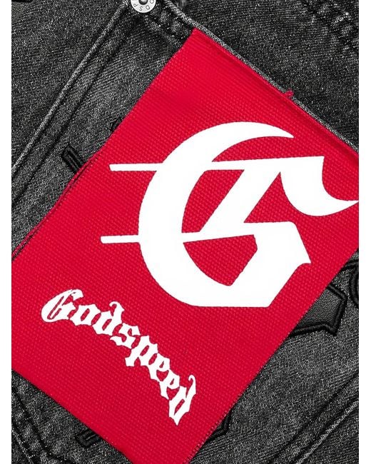 Godspeed Black Infinity V2 Logo-Patch Frayed Jeans for men
