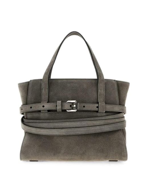 Moschino Black Tie Me Suede Tote Bag