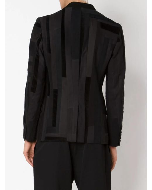 Stripped Patchwork Blazer di Junya Watanabe in Black da Uomo