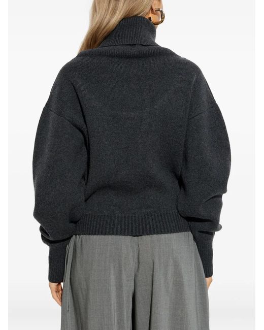 Jacquemus Blue Dark Virgin Wool La Maille Pallone Pullover