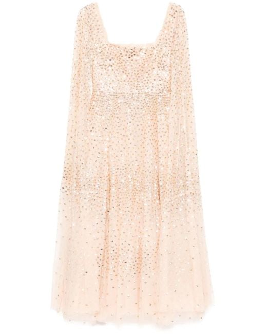 Needle & Thread Natural Cape Sleeves Dress
