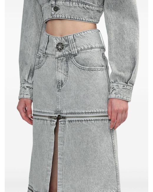 VAQUERA Gray Denim Midi Skirt