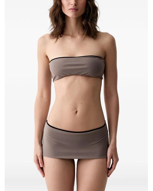 MM6 by Maison Margiela Black Contrast-Trim Bandeau Bikini