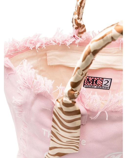 Mc2 Saint Barth Pink Vanity Logo-Print Tote Bag