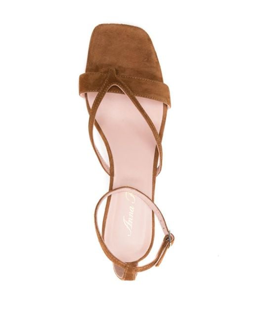 Anna F. Brown 3269 70mm Suede Sandals