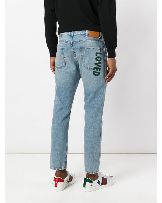 Gucci Denim Loved Embroidered Jeans in 