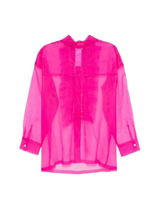 P.A.R.O.S.H. Pink Shake Ruffled Blouse