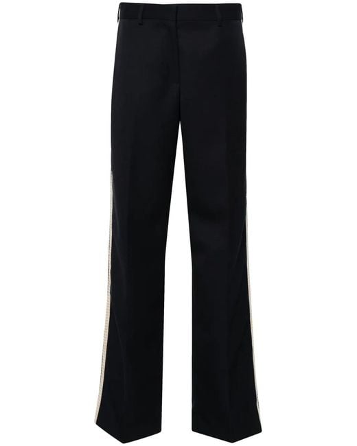 Palm Angels Blue High-Waist Straight-Leg Trousers