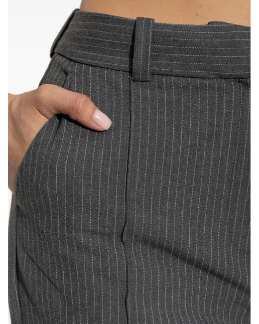 Samsøe & Samsøe Gray Pinstripe Pleated Trousers