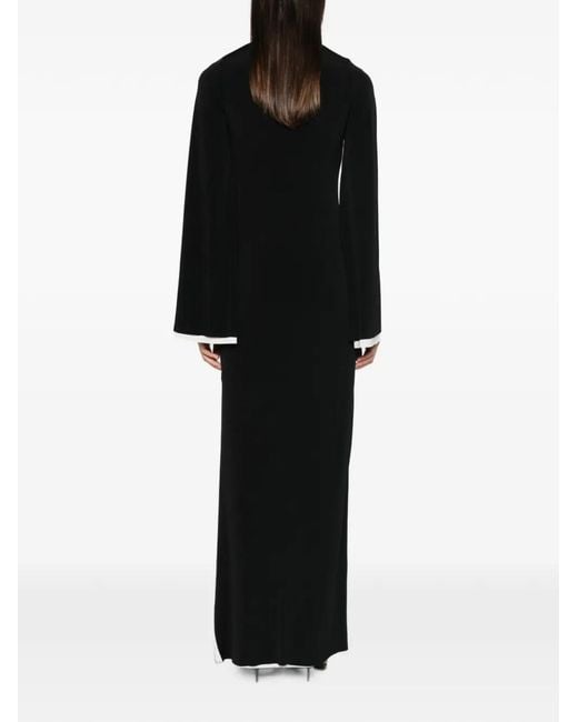 DARKPARK Black Jenna Split-Cuff Long-Sleeve Maxi Dress