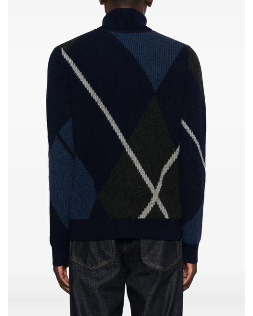 Eric Bompard Argyle Pullover mit Rautenmuster in Black für Herren
