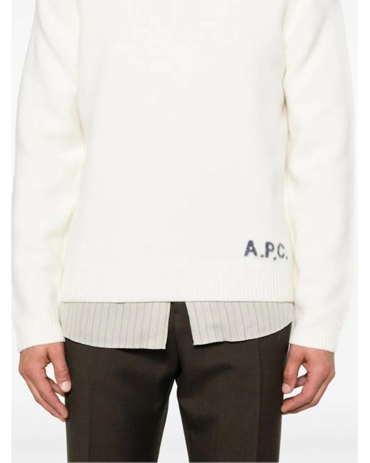 A.P.C. White Sweaters for men