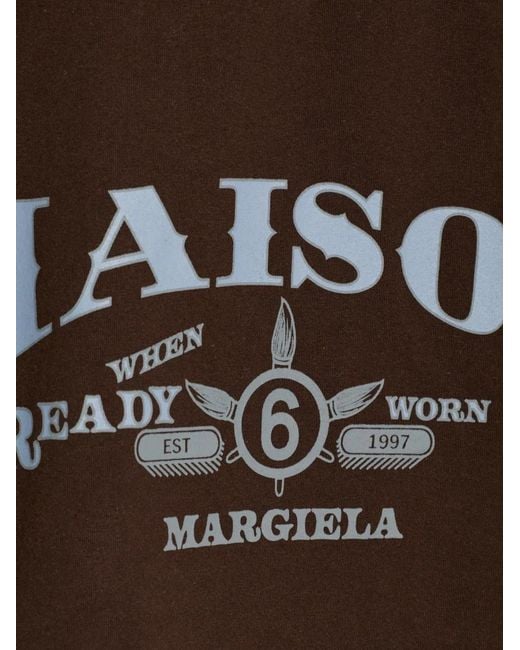 MM6 by Maison Margiela Brown Logo-Print T-Shirt for men