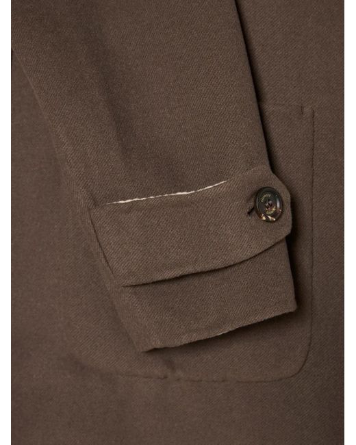 Eleventy Brown Button Pocket Reversible Coat for men